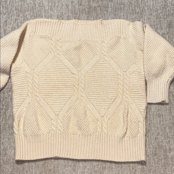 Courreges Sweaters - Vintage Courreges Paris Wool and Silk sweater Large 12/14 Cream made in France